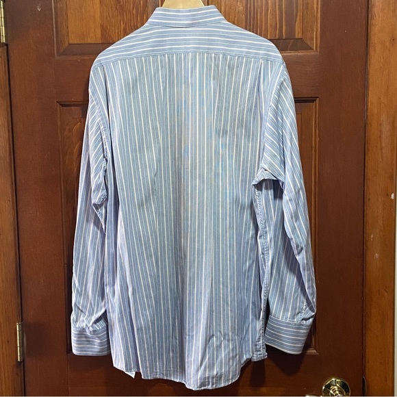 Burberry Blue Striped Button-Up Shirt 16 - 34 - Picture 2 of 16